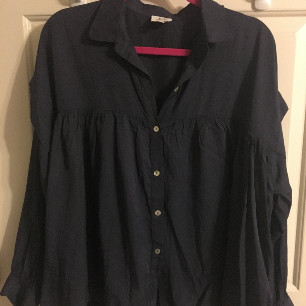 Anthropologie dRA Navy Blue Top